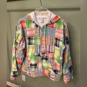 Women’s colorful Patchwork lightweight hooded jacket XL
